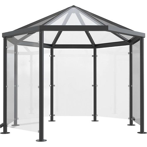 WSM Personenüberdachung im Pavillon-Stil, zum Aufdübeln, HxBxT 3100 x 3300 x 3300 mm, anthrazitgrau RAL 7016