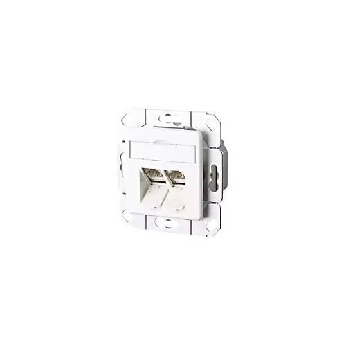 METZ CONNECT E-DAT - Anschlussdose, Unterputz - CAT 6a - STP - RJ-45 X 2 - Pure White, RAL 9010