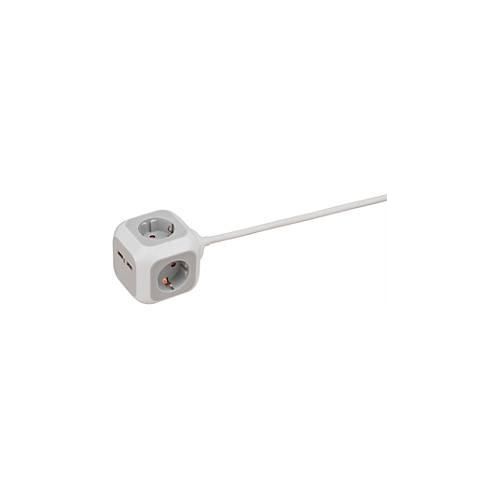 Steckdosenwürfel Brennenstuhl ALEA-Power, 4-fach, 2 x USB, IP20, Kindersicherung, 2100 mA, LED-Anzeige, Polycarbonat