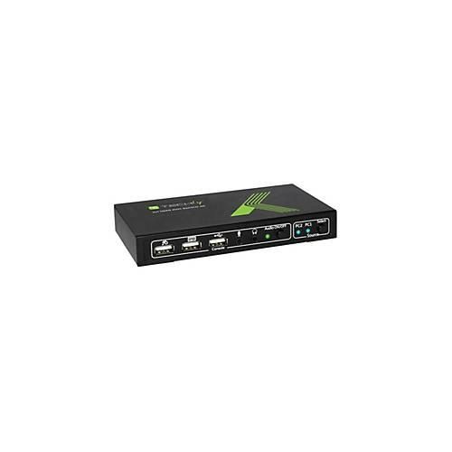 TECHly 2x1 USB HDMI KVM Switch 4Kx2K - KVM-/Audio-Switch - 2 x KVM/Audio - 1 lokaler Benutzer - Desktop