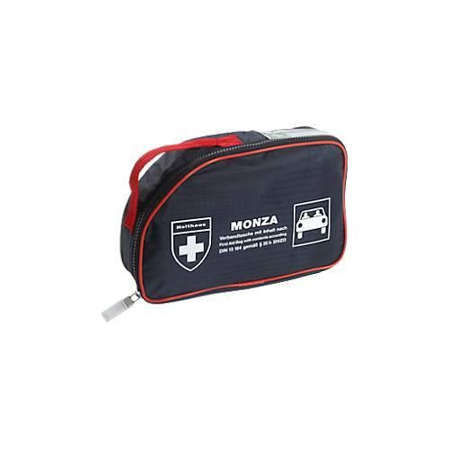 Verbandtasche MONZA, für das Auto, Inhalt nach DIN 13 164, B 250 x T 70 x H 150 mm, Nylon, blau-rot