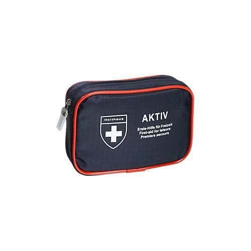Verbandtasche AKTIV, inkl. bedarfsgerechter Füllung, B 160 x T 40 x H 110 mm, Nylon, blau-rot