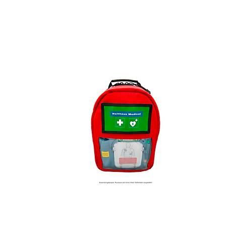 Sanitätsrucksack Parademic, für Defibrillator HeartStart HS1 o. FRED-PA-1, verstellbare Schultergurte, B 260 x T 14 x H 355 mm, Cordula, rot