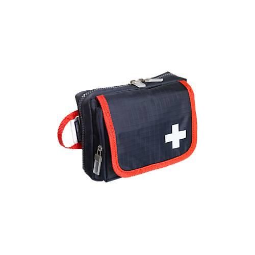 Verbandtasche TRAVEL, inkl. bedarfsgerechter Füllung für unterwegs, B 170 x T 60 x H 120 mm, Nylon, blau-rot
