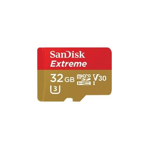 SanDisk Extreme microSDHC 32GB inkl. Adapter (173417) - High-Speed Speicherkarte für Actioncams, Drohnen & Smartphones