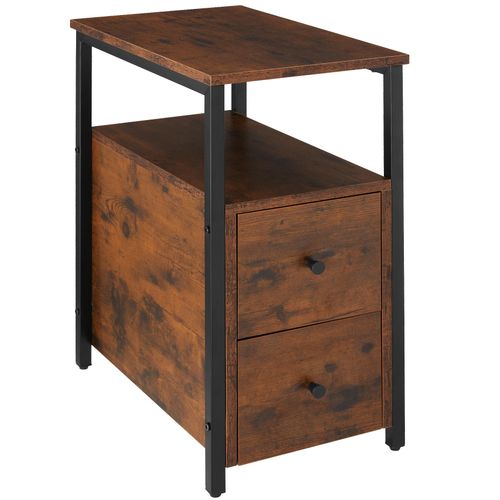 TecTake GmbH Nachttisch Tullamore 49,5x30x61,5cm - Industrial Holz dunkel, rustikal 404728