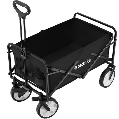 TecTake GmbH Faltbarer Bollerwagen Leon mit Bremsen, Belastbarkeit 80kg - schwarz 404978