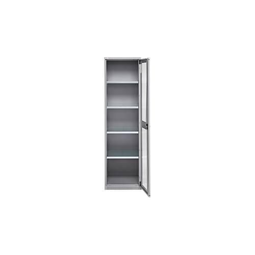 Schäfer Shop Genius Flügeltürenschrank FS, Stahl, Sichtfenster, Lüftungslöcher, B 545 x T 520 x H 1950 mm, 5 OH, Weißalu/Weißalu, bis 250 kg