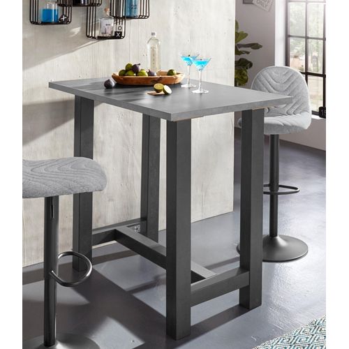 Bartisch MÄUSBACHER, schwarz (schwarzstahl, graphitfarben, schwarzstahl), B:120cm H:105cm T:70cm, Tische, Bartisch, Gestell in U-Form (Breite 120, 140 oder 160 cm)