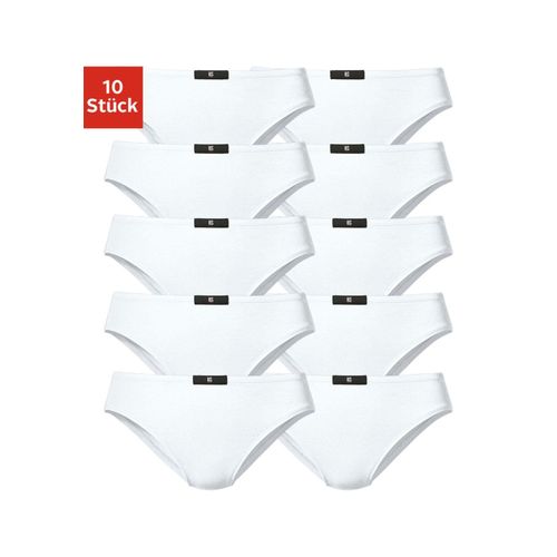 Slip H.I.S, Damen, Gr. 48, weiß, Jersey, Obermaterial: 95% Baumwolle, 5% Elasthan, unifarben, körpernah, Unterhosen, aus elastischer Baumwoll-Qualität