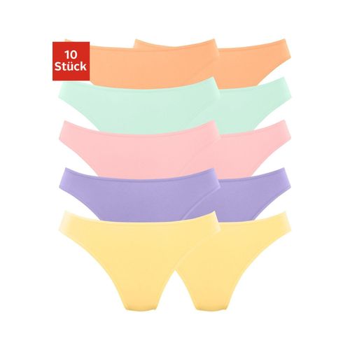 String PETITE FLEUR, Damen, Gr. 44/46, bunt (orange, grün, rosa, lila, gelb), Single Jersey, Obermaterial: 95% Baumwolle, 5% Elasthan, unifarben, körpernah, Unterhosen, aus elastischer Baumwolle