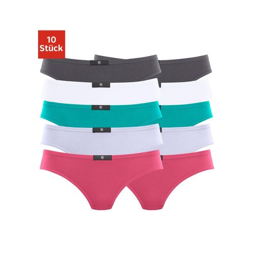 String H.I.S Gr. 38, bunt (anthrazit, weiß, mint, flieder, pink), Damen, Obermaterial: 95% Baumwolle, 5% Elasthan, unifarben, Unterhosen, aus elastischer Baumwoll-Qualität