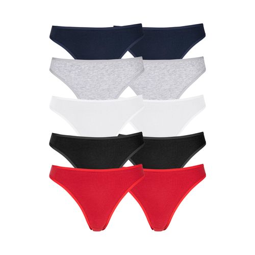 String PETITE FLEUR Gr. 36/38, bunt (rot, schwarz, weiß, grau, meliert, navy), Damen, Single Jersey, Obermaterial: 95% Baumwolle, 5% Elasthan, Unterhosen, aus elastischer Baumwolle