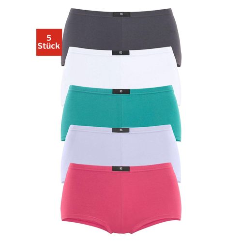 Panty H.I.S Gr. 42, bunt (anthrazit, weiß, mint, flieder, pink), Damen, Jersey, Obermaterial: 95% Baumwolle, 5% Elasthan, unifarben, Unterhosen, aus elastischer Baumwoll-Qualität