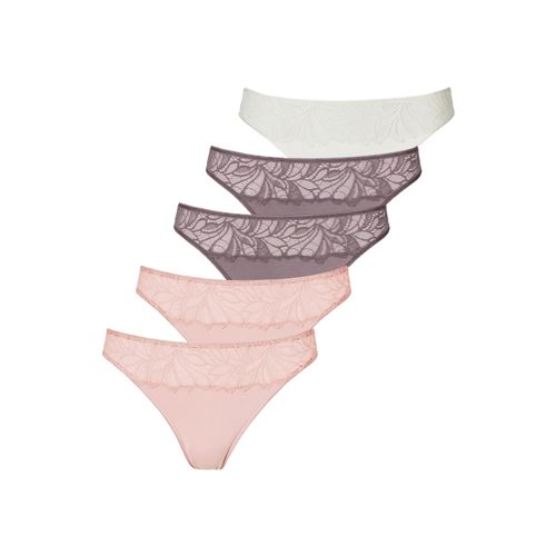 String VIVANCE Gr. 40/42, rosa (rosé, taupe, creme), Damen, Obermaterial: 95% Baumwolle, 5% Elasthan. Spitze: 90% Polyamid, 10% Elasthan, Unterhosen, aus elastischer Baumwoll-Qualität