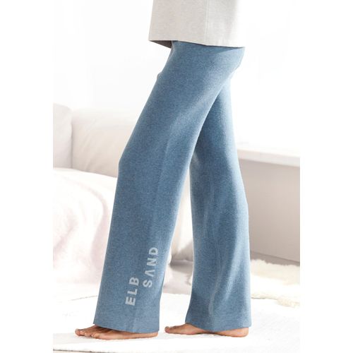 Strickhose ELBSAND, Damen, Gr. 32/34, N-Gr, blau (petrol), Feinstrick, Strick, Obermaterial: 50% Viskose (LENZING), 28% Polyester, 22% Nylon, meliert, casual, sehr bequem lang, Hosen, Loungehose, Relaxhose aus weichem hochwertigem Strick, Loungewear