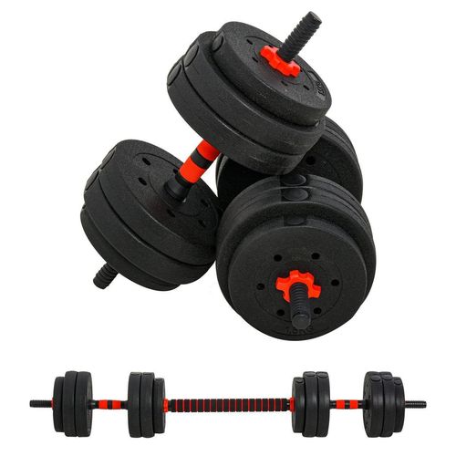 2 in 1 Hanteln Set 25 kg verstellbare Kurzhantel & Langhantel