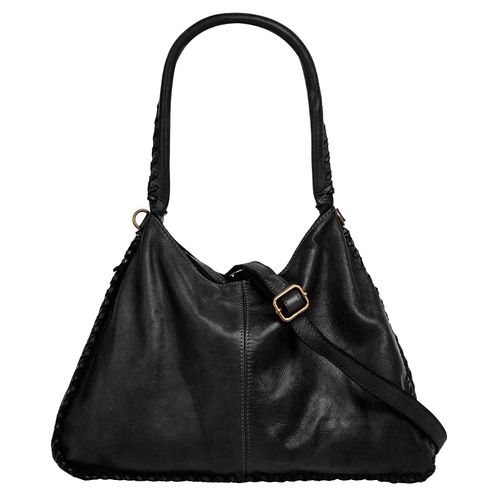 Shopper SAMANTHA LOOK Gr. B/H/T: 34cm x 24cm x 9cm onesize, schwarz Damen Taschen echt Leder, Made in Italy