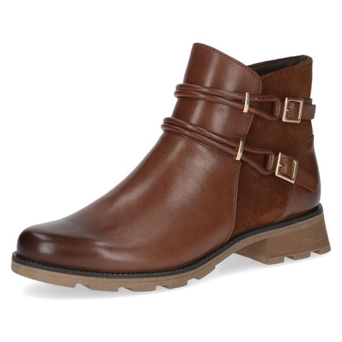 Stiefelette CAPRICE Gr. 38, braun (cognac used) Damen Schuhe Blockabsatz, Ankleboots, Komfortschuh mit praktischem Reißverschluss