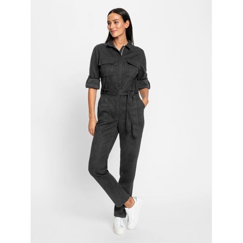 Overall HEINE Gr. 50, Normalgrößen, schwarz, Damen, 90% Polyester, 10% Elasthan, unifarben, Overalls