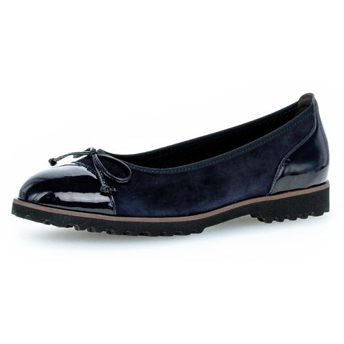 Ballerina GABOR Gr. 44, blau (nachtblau) Damen Schuhe Flats, Chunky Slipper mit komfortablem Gummieinfass