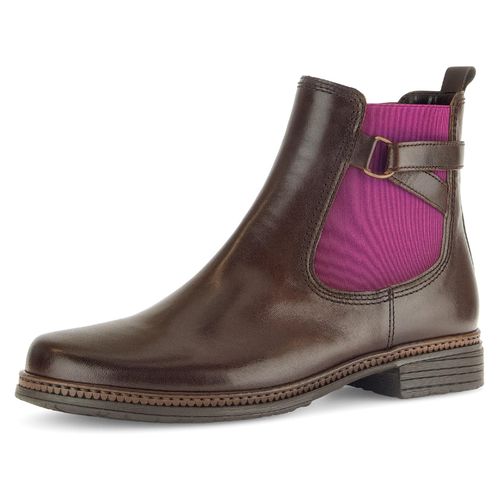 Chelseaboots GABOR Gr. 40, braun (mokka, orchidee) Damen Schuhe Blockabsatz, Stiefelette, Businessmode mit Stretcheinsatz