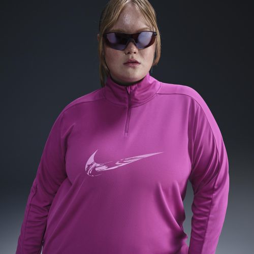 Nike Swoosh Dri-FIT tussenlaag met korte rits voor dames (Plus Size) - Paars