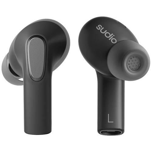 Sudio E3 In Ear Headset Bluetooth® Stereo Schwarz Noise Cancelling Headset, Ladecase, Touch-Steuerung