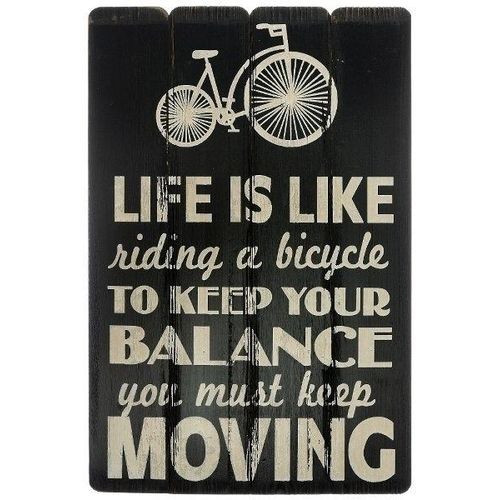 Spruchtafel "Life is like riding a bicycle"