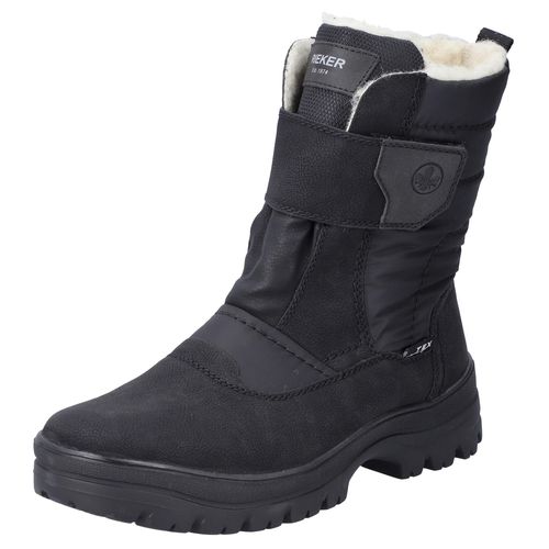 Winterstiefel RIEKER Gr. 41, schwarz Herren Schuhe Klettboots mit Lammwollfutter, Flip Grip-Laufsohle und TEX-Membran