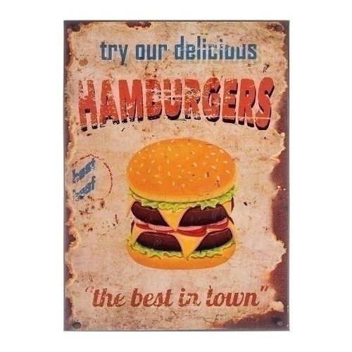 Metallschild "Hamburgers"