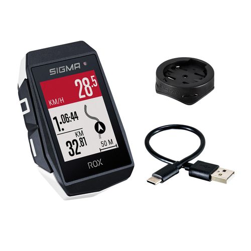 SIGMA Fahrradcomputer Rox 11.1 EVO (inkl Geschwindigkeits Sender), weiß