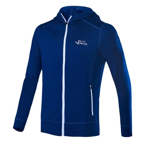 BLACK CREVICE - Herren Merino Kapuzenjacke | Mulesingfrei | Farbe: Dunkelblau | Größe: 3XL