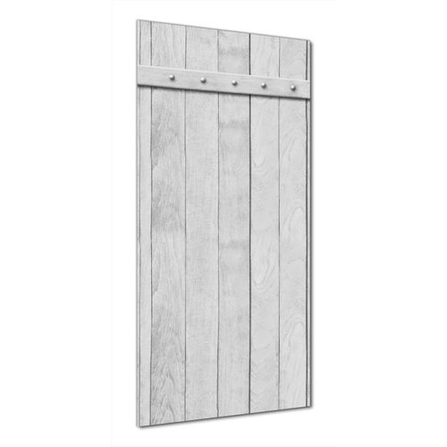 Wallario selbstklebende Duschrückwand 90 x 190 cm mit Motiv Graue Holztür - Wandverkleidung mit Hochglanzlaminat in Glasoptik