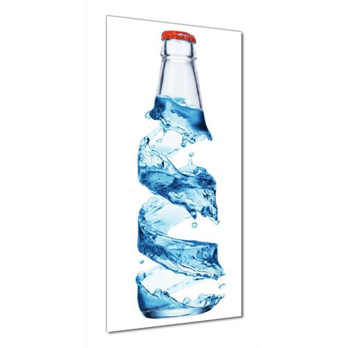 Wallario selbstklebende Duschrückwand 90 x 190 cm mit Motiv Strudel in der Wasserflasche - Wandverkleidung mit Hochglanzlaminat in Glasoptik