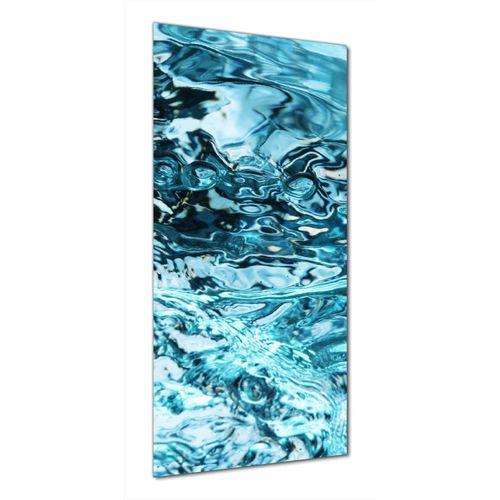 Wallario selbstklebende Duschrückwand 70 x 200 cm mit Motiv Frisches blaues Wasser in Aufruhr - Wandverkleidung mit Hochglanzlaminat in Glasoptik
