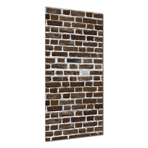 Wallario selbstklebende Duschrückwand 70 x 200 cm mit Motiv Ziegelsteinwand in braun - Backsteine - Wandverkleidung mit Hochglanzlaminat in Glasoptik
