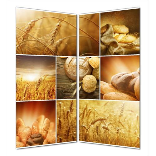Wallario selbstklebende Duschrückwand 160 x 200 cm mit Motiv Getreide und Brotsorten aus Weizen - Wandverkleidung mit Hochglanzlaminat in Glasoptik