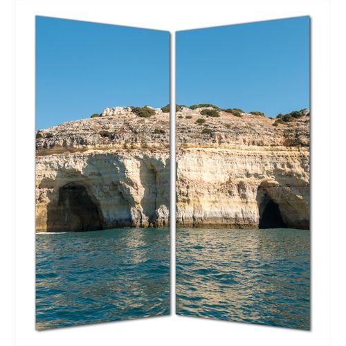 Wallario selbstklebende Duschrückwand 160 x 200 cm mit Motiv Steilküste mit Höhlen - Wandverkleidung mit Hochglanzlaminat in Glasoptik