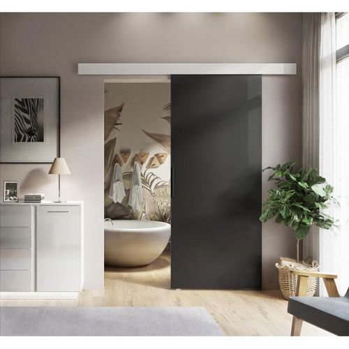 Schiebetür RICO Schwarz + Weiß 106 cm schwarzer Griff