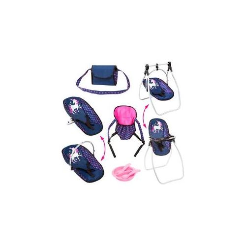 Puppen Accessoires-Set BAYER "Vario blau/pink" Puppenausstattungen bunt (blau/pink) Kinder mit multifunktionalem Sitz