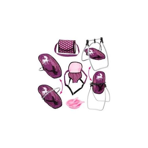 Puppen Accessoires-Set BAYER "Vario bordeaux" Puppenausstattungen rot (bordeaux einhorn) Kinder mit multifunktionalem Sitz