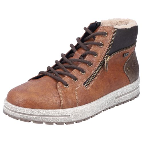 Winterboots RIEKER, Herren, Gr. 44, braun, Lederimitat, sportlich, Schuhe, mit wasserabweisender TEX-Membran