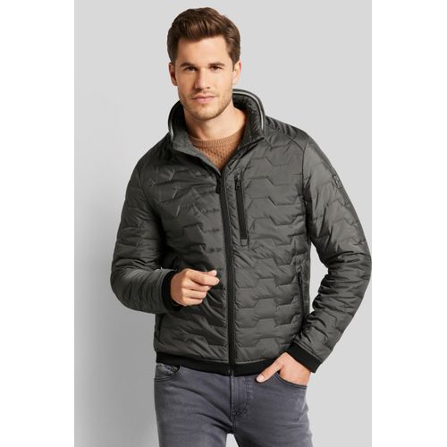 Blouson BUGATTI, Herren, Gr. 56, grau, 100% Polyester, unifarben, casual, regular fit, Langarm Bündchen, Jacken, mit modernem Stehkragen