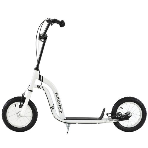 Kinderroller Scooter Tretroller Cityroller Kinder Roller Kickboard mit Luftreifen 12 Zoll Weiß 120 x