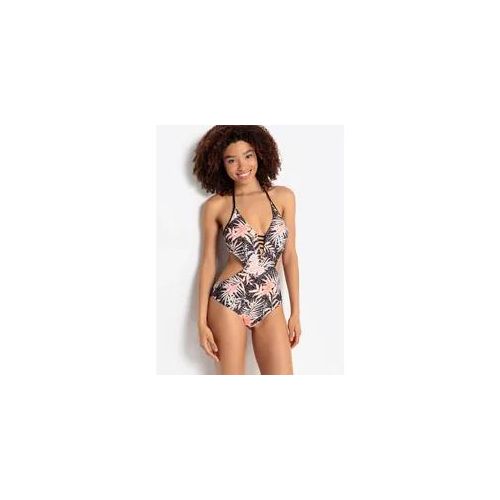 Monokini BUFFALO Gr. 34, N-Gr, bunt (braun-apricot) Damen Badeanzüge im Animal-Design