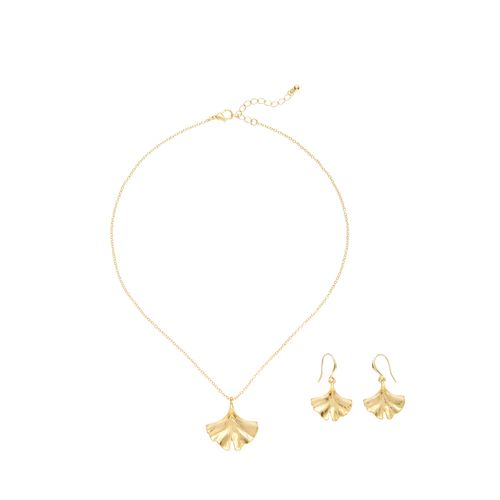 Ohrring und Ketten Set LASCANA Schmuck-Sets goldfarben Damen 2-teiliges Set aus Halskette und Ohrringe