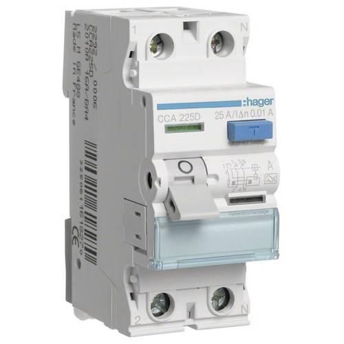 Hager CCA225D FI-Schutzschalter A 2polig 25 A 0.01 A 230 V