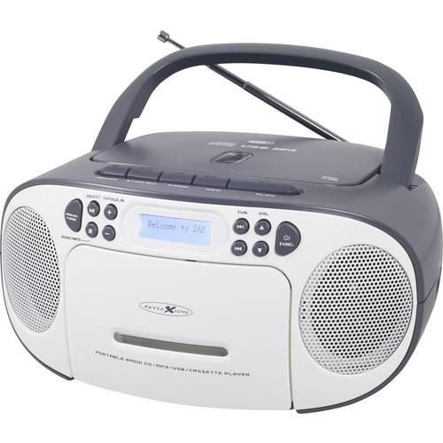 Reflexion RCR2260DAB/GR CD-Radio DAB+, DAB, UKW AUX, CD, Kassette, USB Weiß, Grau