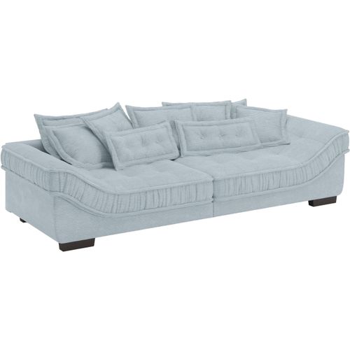 Big-Sofa INOSIGN "Diwan II DuraFlex" Sofas Gr. B/H/T: 300cm x 67cm x 121cm, Cord, blau (stripes 8624 grau) DuraFlex-Kaltschaumpolsterung, bis 140 kg, 4 Bezugsqualitäten